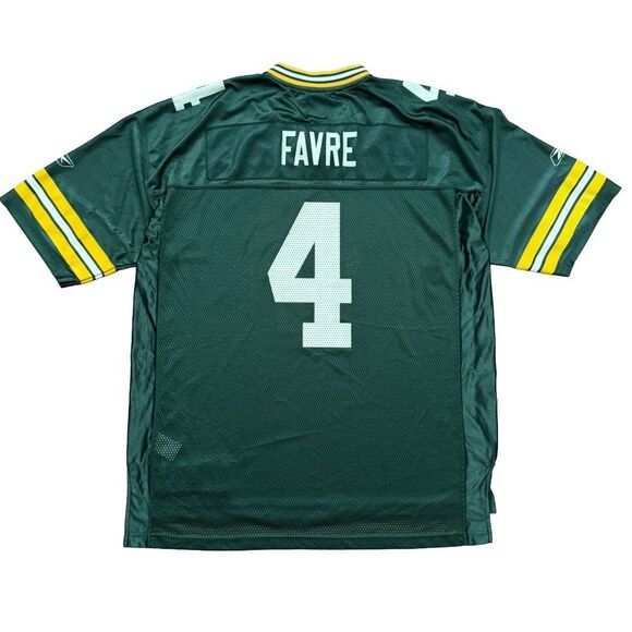 VTG Reebok NFL Equipment Brett Favre #4 Green Bay Packers Jersey Men’s XL - Picture 1 of 8